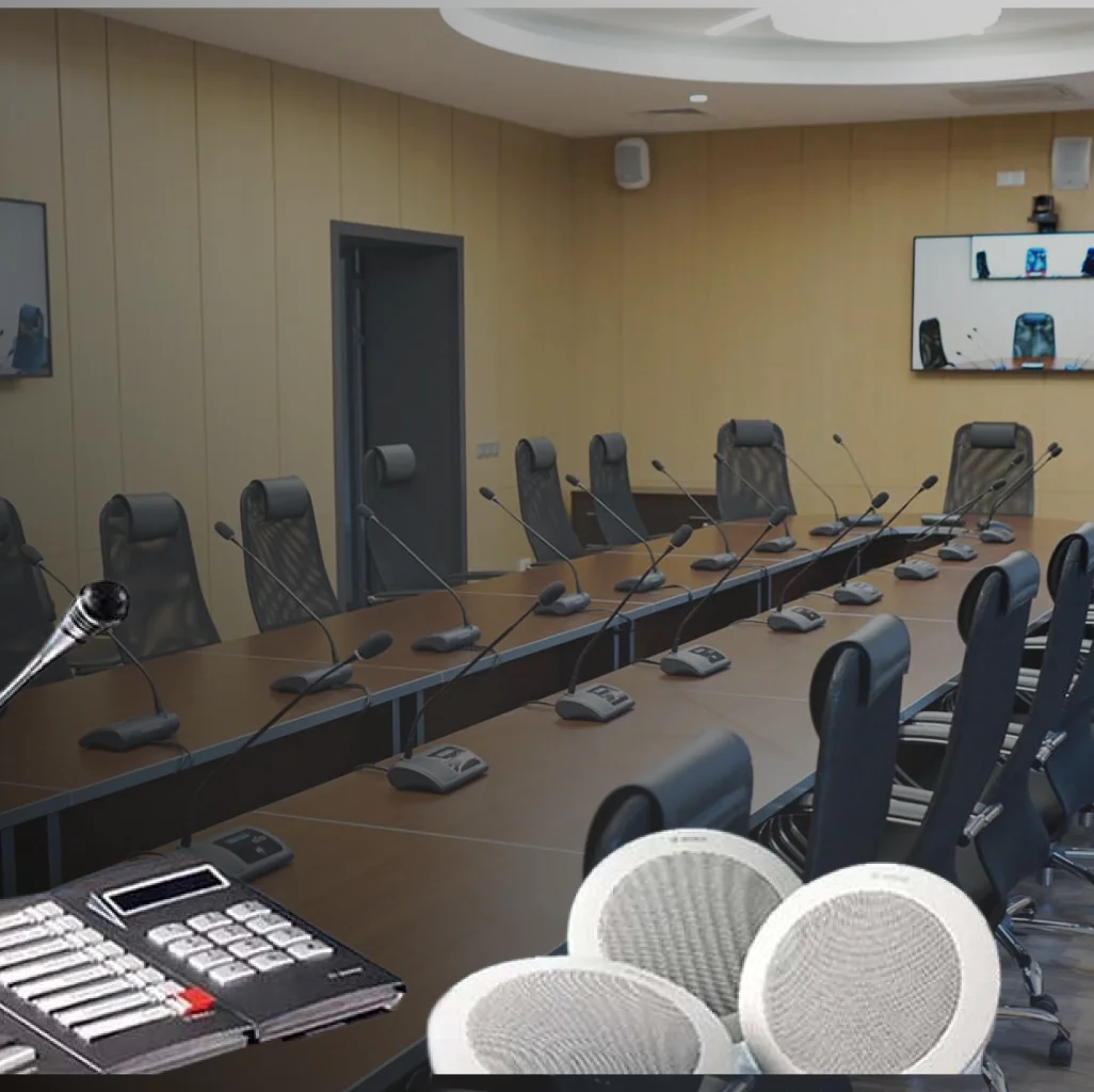 Audio and video solutions including Public Address (PA) audio systems, pro audio equipment, paging and background music (BGM), and AV conference setups
